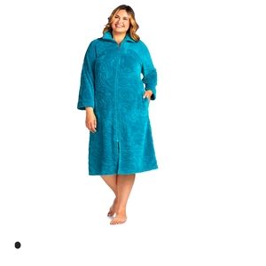 3x Miss Elaine Essentials Jade Zipper Robe